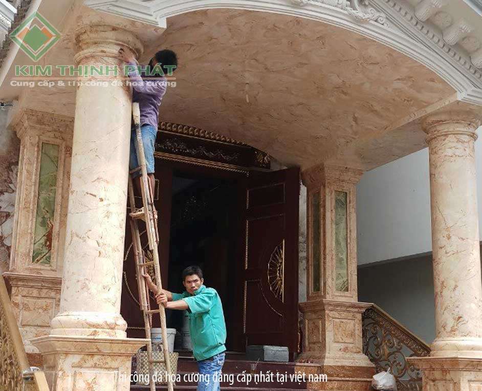 Kim Thịnh Phát thi công lắp đặt công trình ốp mặt tiền cao cấp đá hoa cương