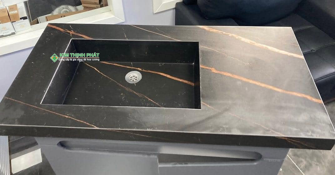 Đá Lamar Sahara Noir ốp lavabo Đá Lamar Sahara Noir ốp lavabo