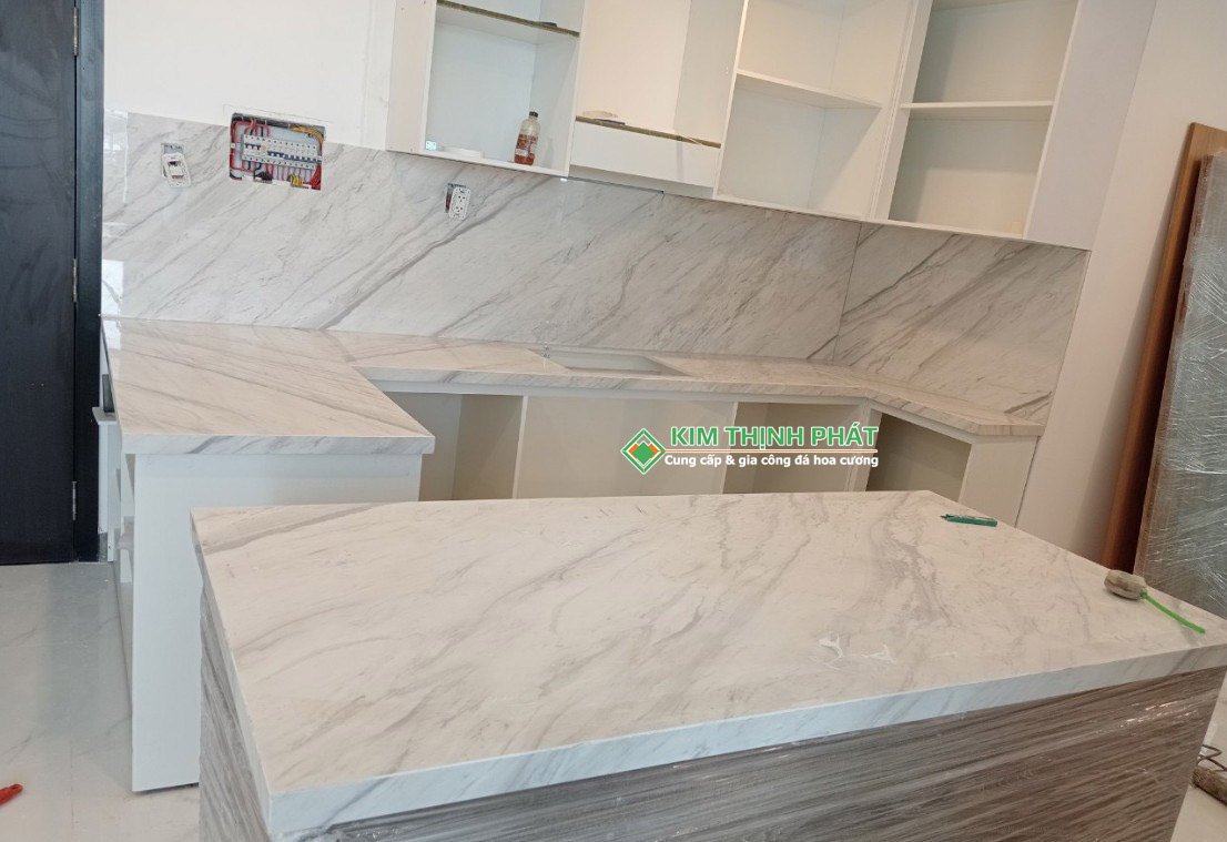 Đá nung kết Lamar Carrara đá Lamar Carrara ốp bàn bếp